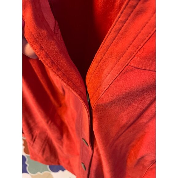 JM Collection Woman Orange Button Down Collared Shacket Jacket Sz 24W - Picture 5 of 10